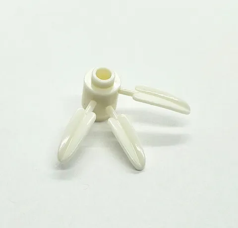 Lego Prototype White 3 Leaf Plant Piece Round 1x1 Bamboo Brick Error Test Piece