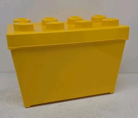 LEGO Storage Box Yellow Stackable Toy Brick Organizer Container w/Lid 14x9.5x7