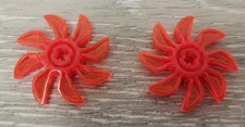 Lego 41530 Translucent Trans Neon Orange Propeller 8 Blade 5 Diameter Lot Of 2