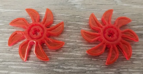 Lego 41530 Translucent Trans Neon Orange Propeller 8 Blade 5 Diameter Lot Of 2
