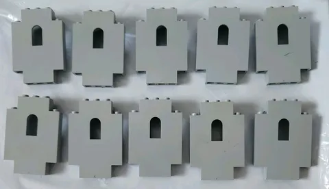 LEGO Vintage Knights Castle Walls Pieces 4444 Panels Light old Grey x 10 fantasy