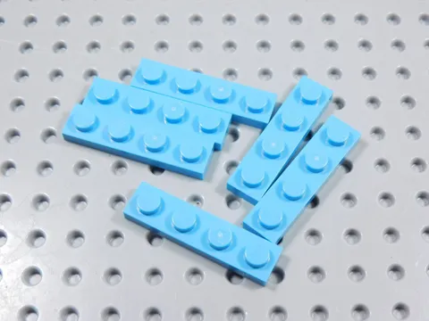 LEGO Lot of 6 Medium Azure 1x4 Plates BM