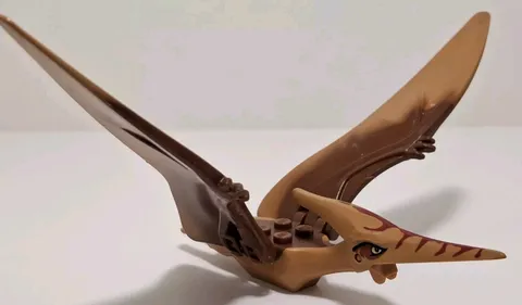 Lego Dinosaur Pteranodon W Reddish Brown Back Ptera02 MISSING BOTTOM JAW