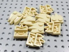 LEGO Lot of 10 Tan 1x2 Modified Plates w/ Teeth Claws BO
