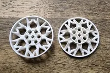 LEGO  White Wheel 55.7mm D. x 13mm Technic, 6 Pin Holes 12 Forked Spokes. QTY 2.