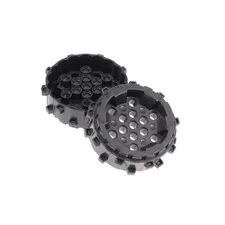 2x LEGO Hard Plastic Wheel With Small Studs Dark Gray Part 6250304 64711