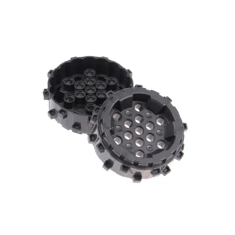 2x LEGO Hard Plastic Wheel With Small Studs Dark Gray Part 6250304 64711