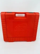 Vintage LEGO 1985 Red Plastic Storage Carrying Case 15x12x4" Briefcase Snap Lid