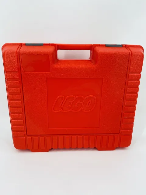 Vintage LEGO 1985 Red Plastic Storage Carrying Case 15x12x4" Briefcase Snap Lid