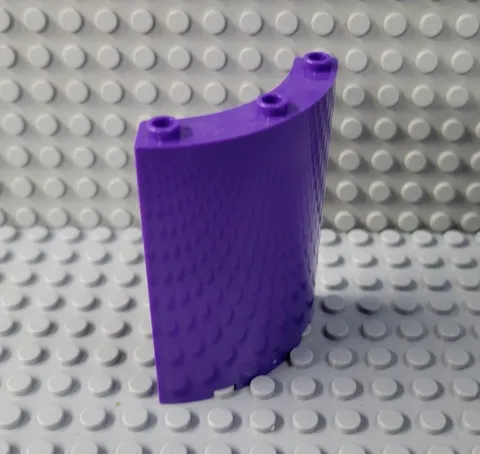 LEGO Dark Purple 4x4x6 Quarter Round Panel Wall Piece