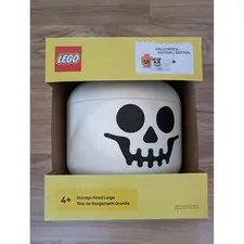 LEGO Storage Head Stackable Large Skeleton Halloween White Skull 4032 New