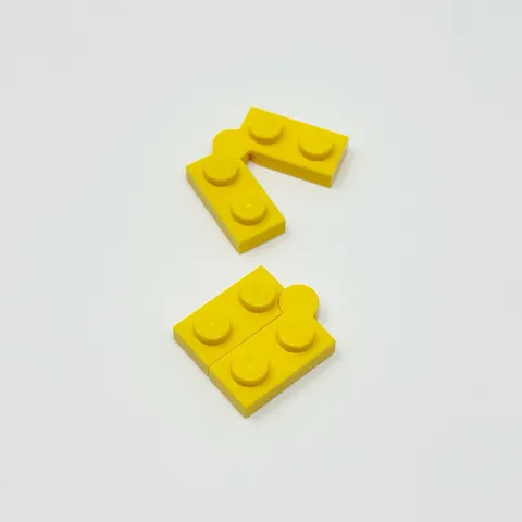2429c01 LEGO Plate Hinge 1x4 Swivel Top Base Complete Assembly YELLOW (2)