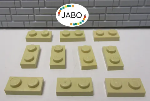 (J7/2/10) LEGO 10x3023 Plate Flat 1x2 Tan