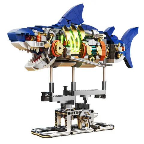 INSOON Technique Shark Building Toy with Light for Boys Ages 8-12+