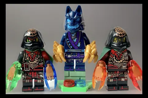 LEGO WOLF MASK WARRIOR NINJAGO MINIFIGURES + ACRONIX KRUX TWINS