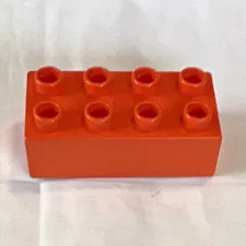 LEGO Orange 2x4 Brick (8 Stud) Plastic Building Piece, 1 Piece