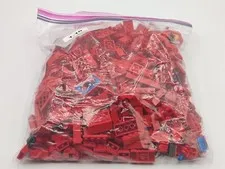 1 lb of Assorted Red Lego Pieces