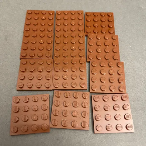 Lego 3031 4 x 4 Reddish Brown Replacement Add-on Pieces Parts Lot of 12