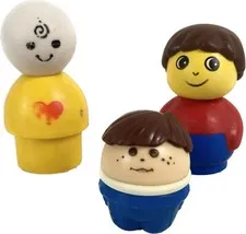 Lot Of 3 Lego Duplo Little Tikes Fisher Price People Figure Red Shirt Retired