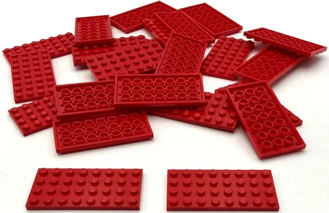 Lego 25 New Red Plates 4 x 8 Parts