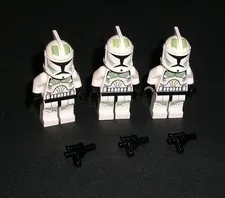 LEGO Star Wars CLONE TROOPER Horn Company Sand Green Lot of 3 Minifigures 7913