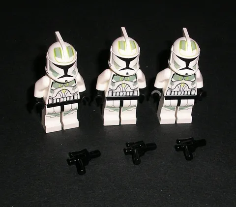 LEGO Star Wars CLONE TROOPER Horn Company Sand Green Lot of 3 Minifigures 7913