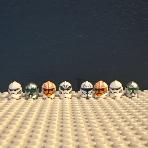 LEGO Star Wars Clone Trooper Helmet Headgear Lot - GCC, JONAK TOYS, CC Customs
