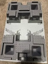 LEGO Raised 3d Baseplate 30271 Green Gray Rock 10 X 15 Castle Knight Kingdom