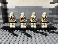LEGO STAR WARS 212th Airborne Clone Trooper Lot Of 4 No Waistcapes w/  Blasters