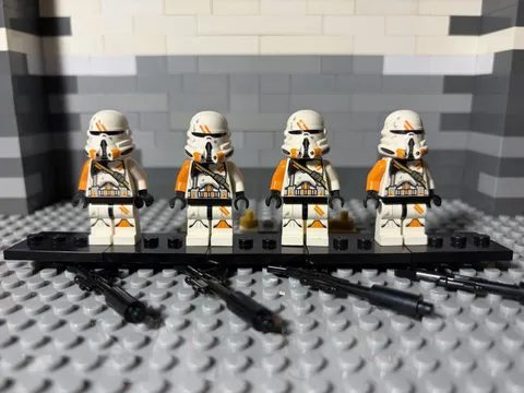 LEGO STAR WARS 212th Airborne Clone Trooper Lot Of 4 No Waistcapes w/  Blasters