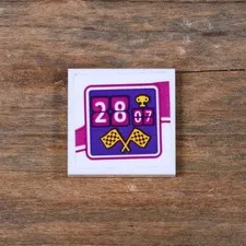 LEGO Friends Adventure Camp Tree House Timer Trophy Tile 2x2 White 3068pb0977