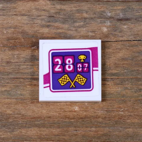 LEGO Friends Adventure Camp Tree House Timer Trophy Tile 2x2 White 3068pb0977