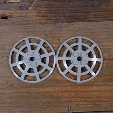 LEGO Dish 6 x 6 Inverted Radar Webbed Light Gray Type 1 Part 4285a Qty 2