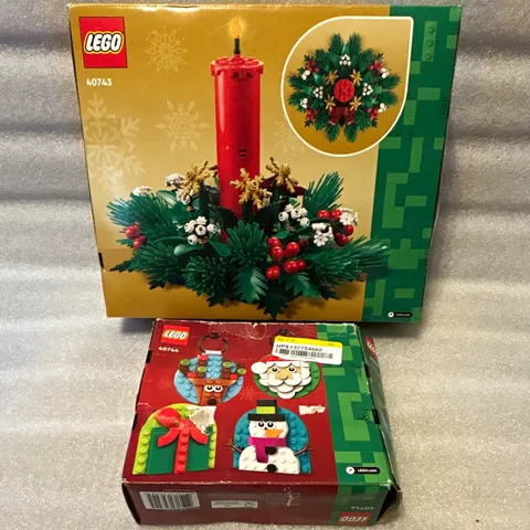 LEGO Seasonal Christmas Table Decoration 40743 and 40744 has visible wear NSIB