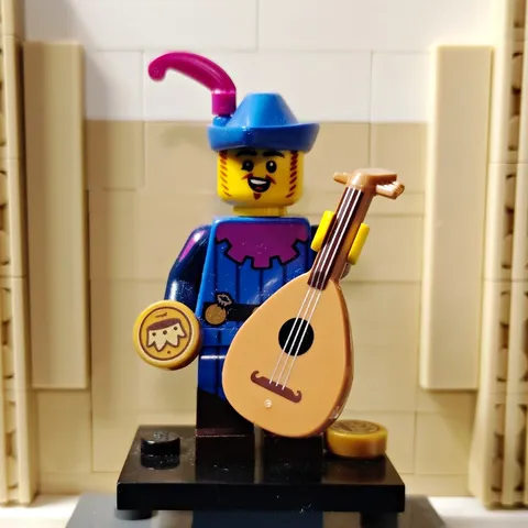 LEGO Troubadour (col388) + Guitar/Coin Accessories - LEGO Minifigures Series 22