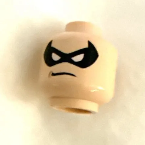 LEGO - Minifig, Head - Male Black Eye Mask w/ Grin / Bared Teeth - (Nightwing)