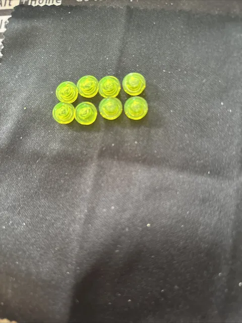 LEGO Plate 1x1 Transparent Neon Green 6141 - Genuine LEGO Parts Pieces 8 Count
