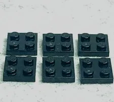 LEGO 3022 Plate 2 x 2 Black x6 Genuine