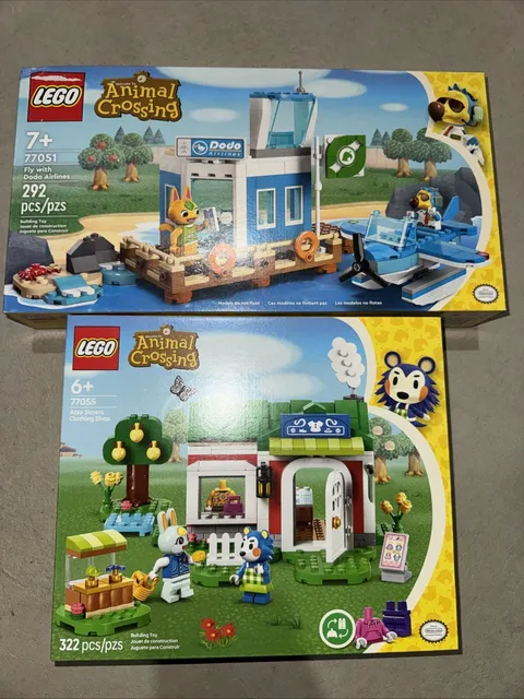 LEGO Animal Crossing 77051 Fly with Dodo Airlines & 77055 Able Sisters Clothing