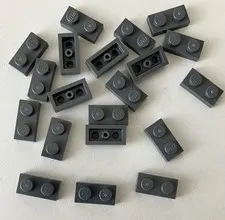LEGO 20x NEW Pieces Plate 1x2 DARK BLUISH GREY #3023