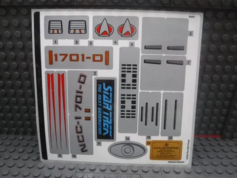 LEGO 10356 Star Trek U.S.S. Enterprise NCC-1701-D Stickers Sheet