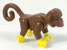 LEGO Brown Monkey with Yellow Hands and Feet 2550c01 Used Genuine