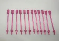 Lego Transparent Dark Pink Plate End - 12 Pieces
