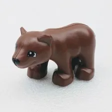 Lego Duplo Figure, Brown Bear Cub, Bear Baby Cub w/ Black Muzzle, Wild Animals