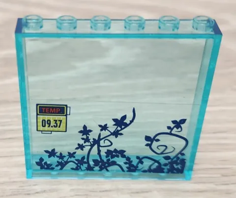 Lego 59349pb056 Trans Light Blue Panel 1 x 6 x 5 with Ivy Plants TEMP Pattern