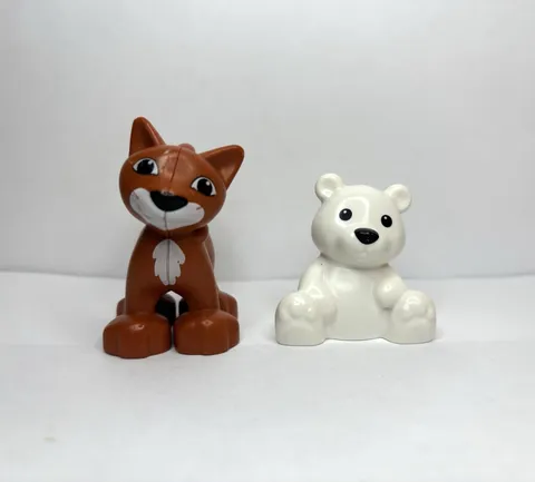 Lego Duplo Zoo Animal Lot Of 2 Tiger Polar Bear REPLACEMENT PIECES PARTS FIGURES