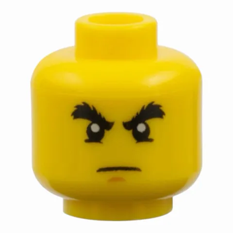 LEGO Minifigure, Head Black Bushy Eyebrows, Lower Eyelids