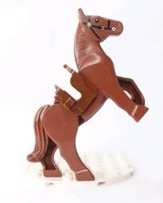 LEGO Reddish Brown Horse Movable Legs Black Eyes Bridle Castle Hobbit