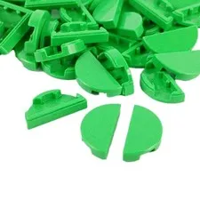 100 Pieces LEGO® Bright Green Flat Tile, Round 1 x 2 Half Part 1748