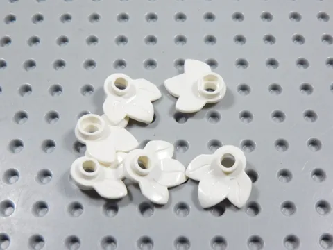 LEGO Lot of 6 White Plant Plates w/ 3 Leaves Minifig BL